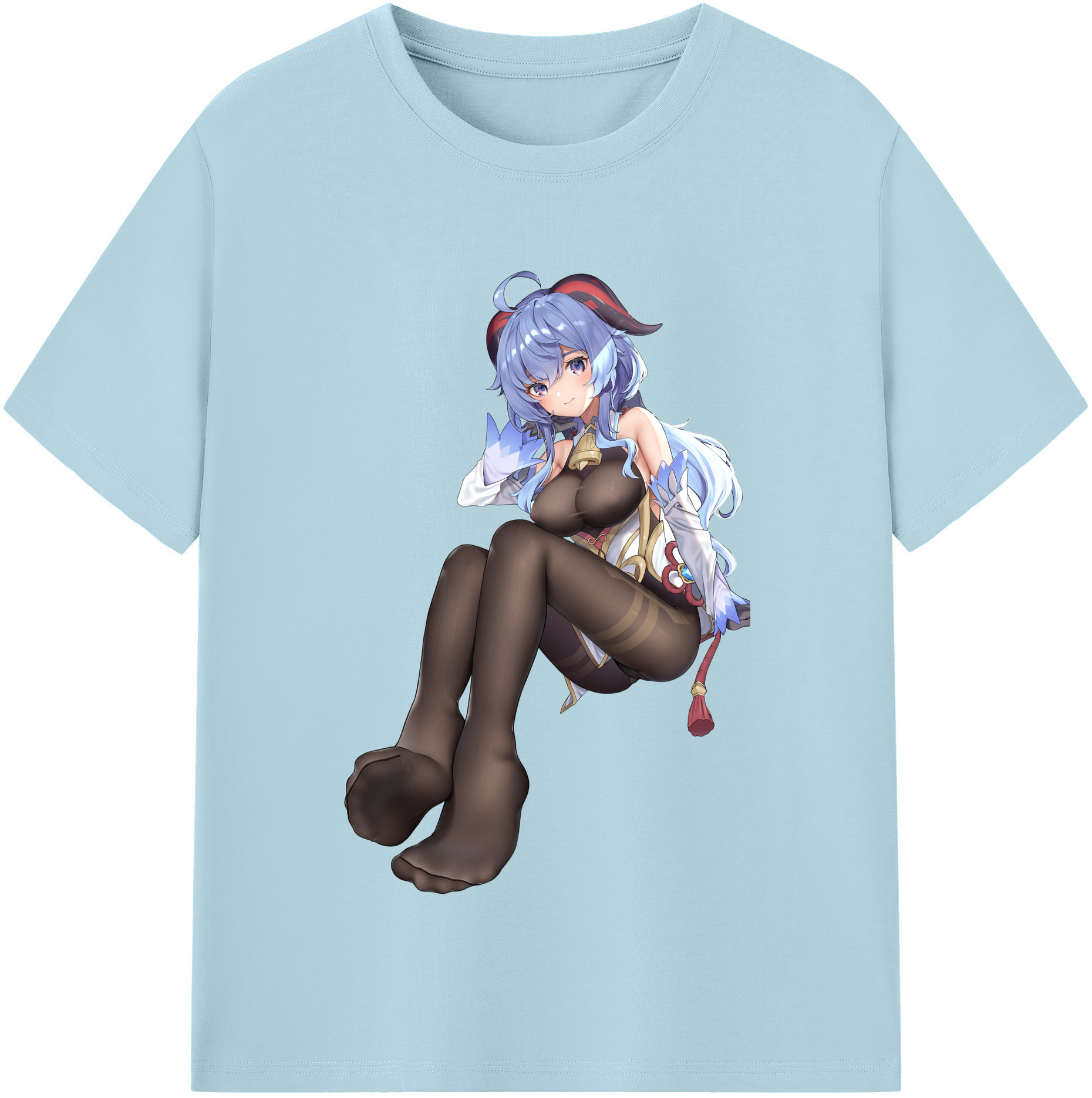 げんし神 甘雨 かんう genshin Ganyu 綿100％半袖Tシャツ（フロントプリント）